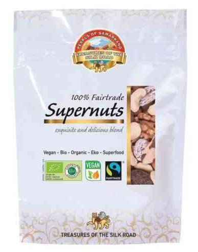 Supernuts - Bio-Nussmischung-Bio-Nussmischung Supernuts aus Fairem Handel Lemberona-Fairer Handel mit Nuessen, Trockenobst und Rohkost-Fairtrade Bio-Nussmischung von Kleinbauern aus Usbekistan