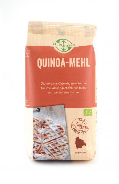 Bio-Quinoamehl, glutenfrei-Glutenfreies Bio-Quinoamehl aus Fairem Handel von El Puente-Fairer Handel mit glutenfreien Getreidesorten Quinoa-Fairtrade Bio-Quinoamehl von Kleinbauern aus Bolivien