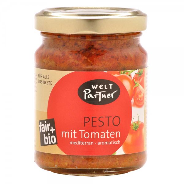Bio-Pesto, Tomate-veganes Bio-Pesto Tomate von Canaan Fair Trade-Fairer Handel mit Pesto und Oelen aus Palaestina-Fair Trade Bio-Pesto von Weltpartner Kleinbauern