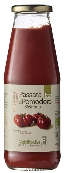passierte Bio-Tomaten 'Siccagno'-'Siccagno' Bio-Tomaten aus Fairem Handel von Valdibella-Fairer Handel ohne Mafia mit Gemuese in Europa Italien-Fairtrade Bio-Tomaten passiert aus Sizilien Italien